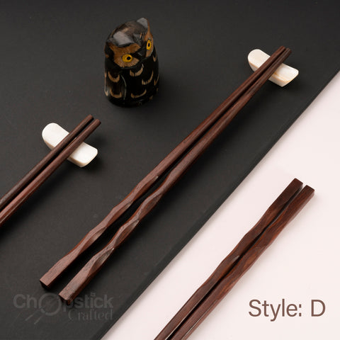 Rosewood chopsticks and leather bag in cherry blossom