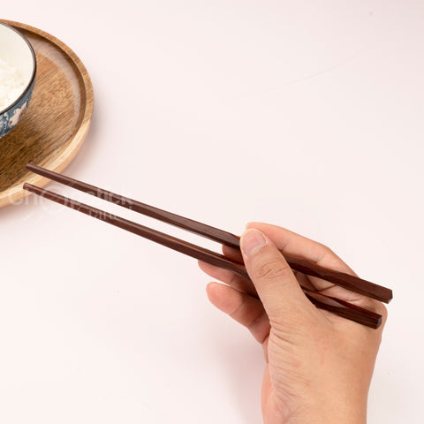 Rosewood chopsticks and leather bag in cherry blossom