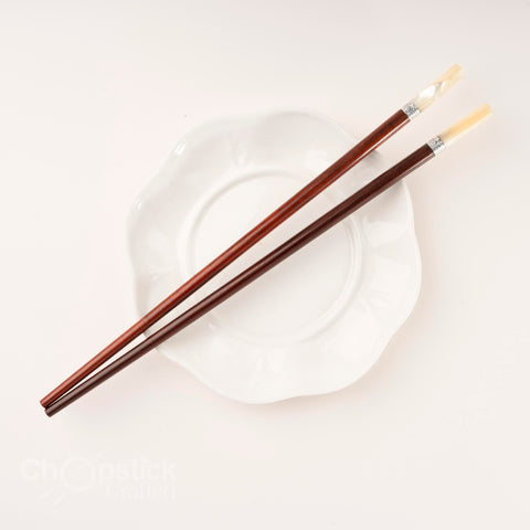 Super VIP Silver-rimmed snail-headed Rosewood chopsticks. Free Personalized Engraving