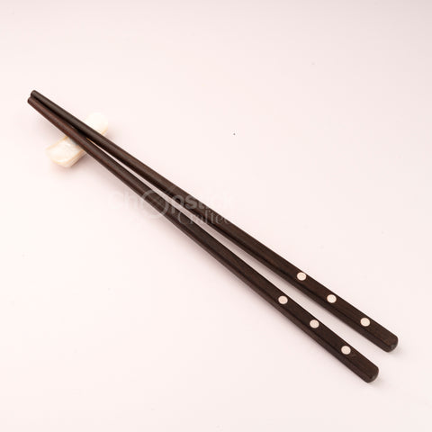 Rosewood chopsticks and leather bag in cherry blossom